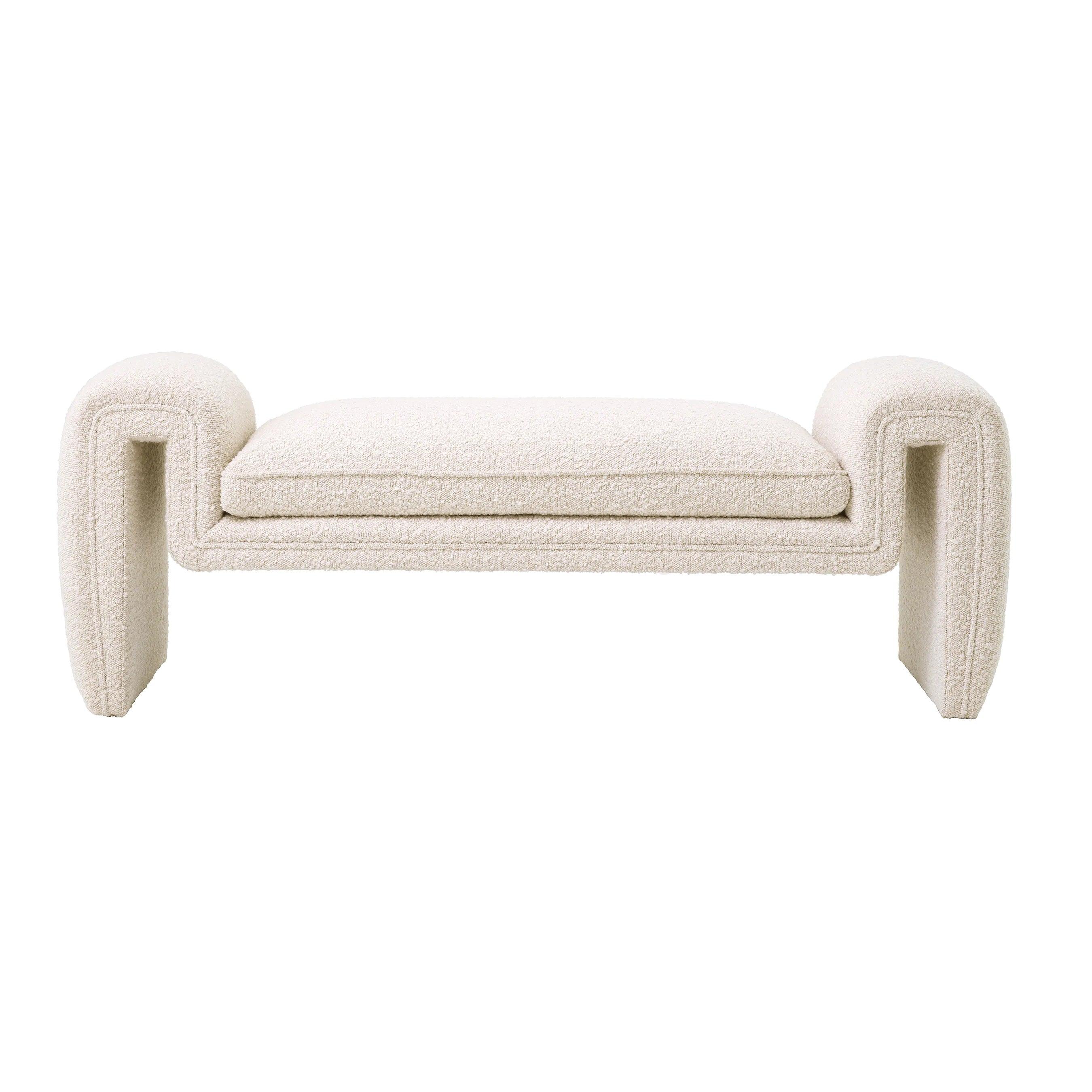Ławka w tkaninie boucle TONDO kremowy Eichholtz Eye on Design