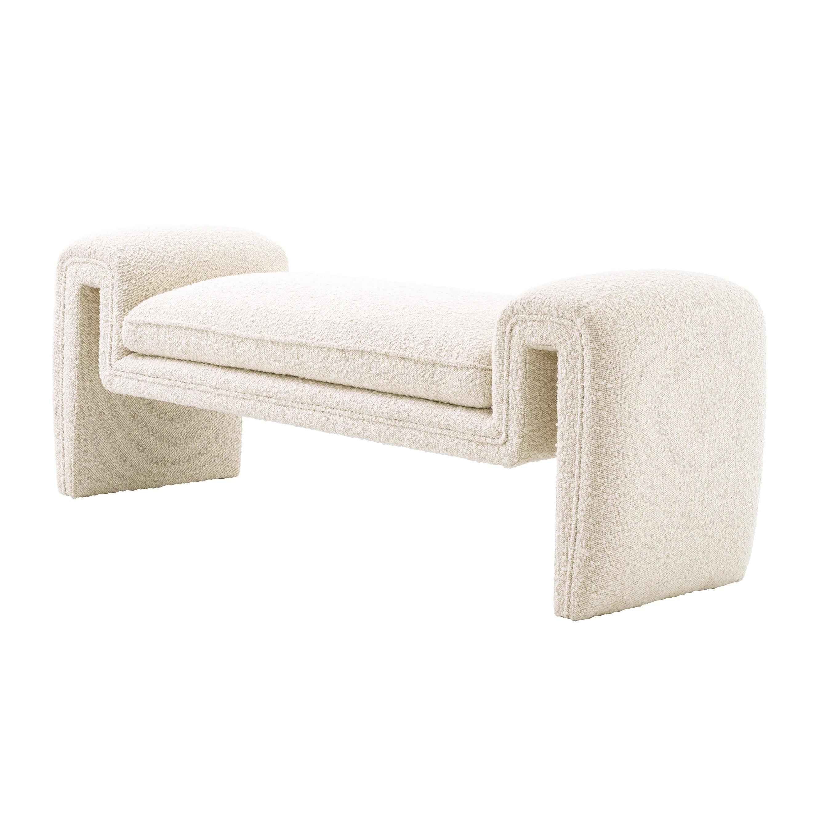 Ławka w tkaninie boucle TONDO kremowy Eichholtz Eye on Design