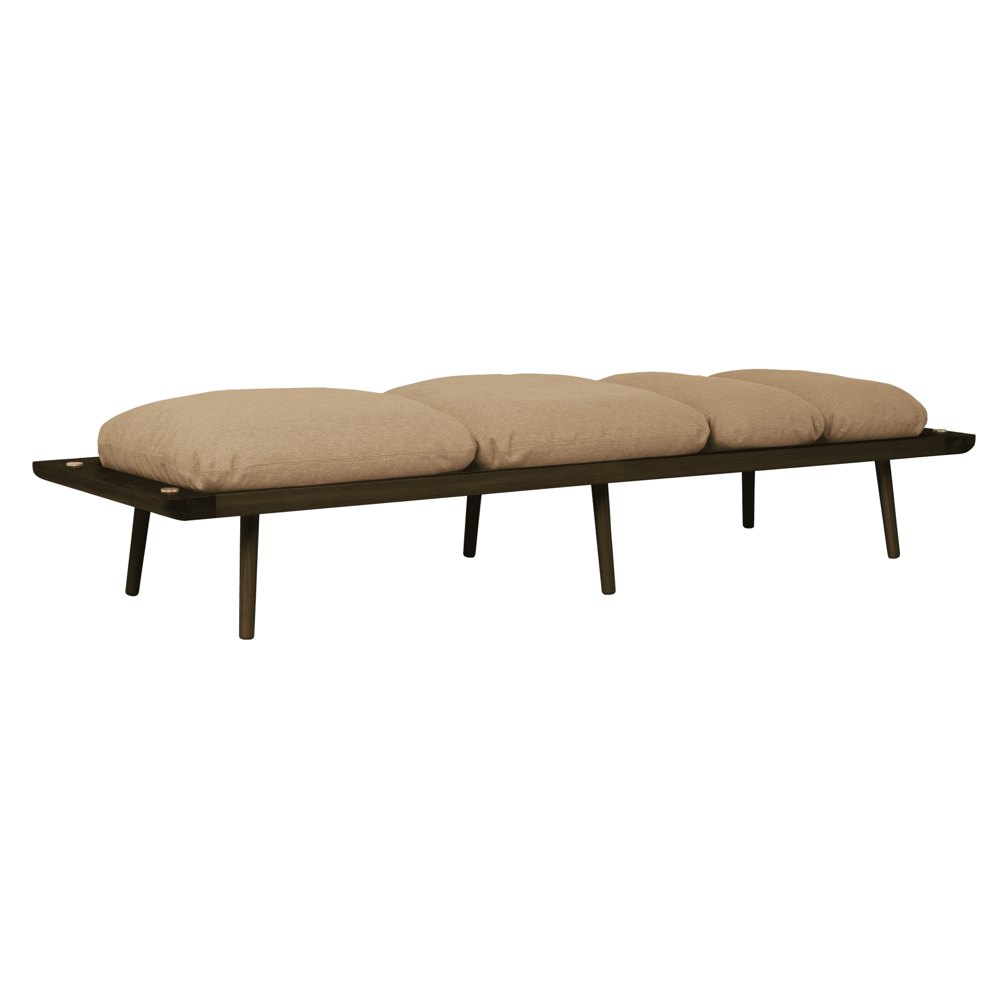 Leżanka LOUNGE AROUND karmelowy z ciemno dębową podstawą UMAGE Eye on Design