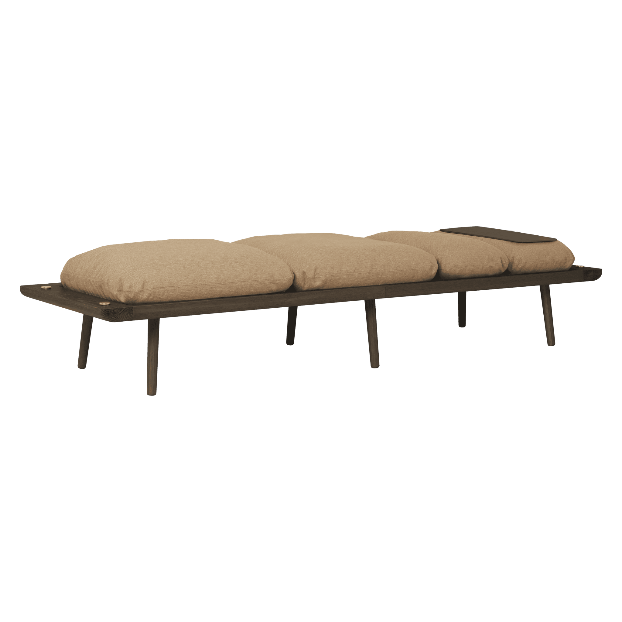 Leżanka LOUNGE AROUND karmelowy z ciemno dębową podstawą UMAGE Eye on Design