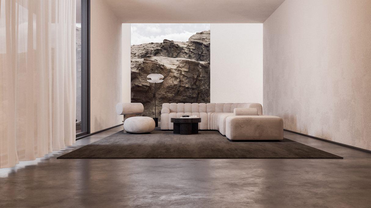 Leżanka modułowa STUDIO boucle kremowy NORR11 Eye on Design