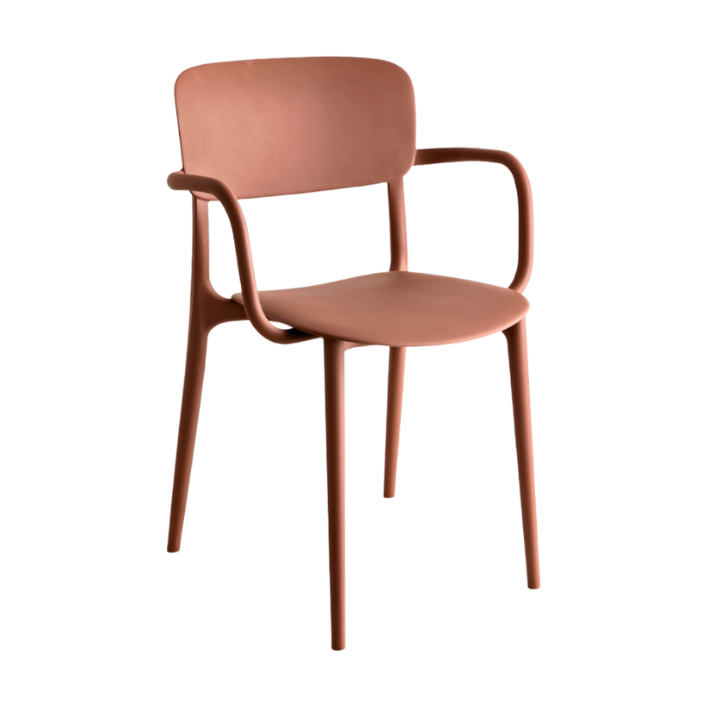 Stoel met armleuningen LIBERTY baksteenrood