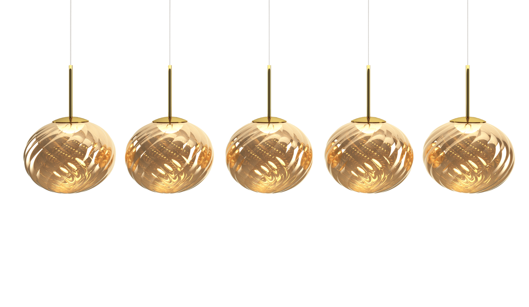 Hanglamp WHIRL LINEAR goud