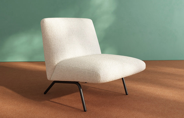 Fauteuil LINO gestoffeerd met zwarte basis