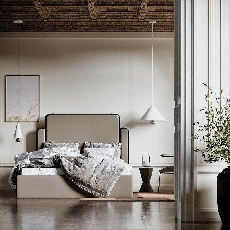 Łóżko tapicerowane CORTEO beżowy Happy Barok Eye on Design