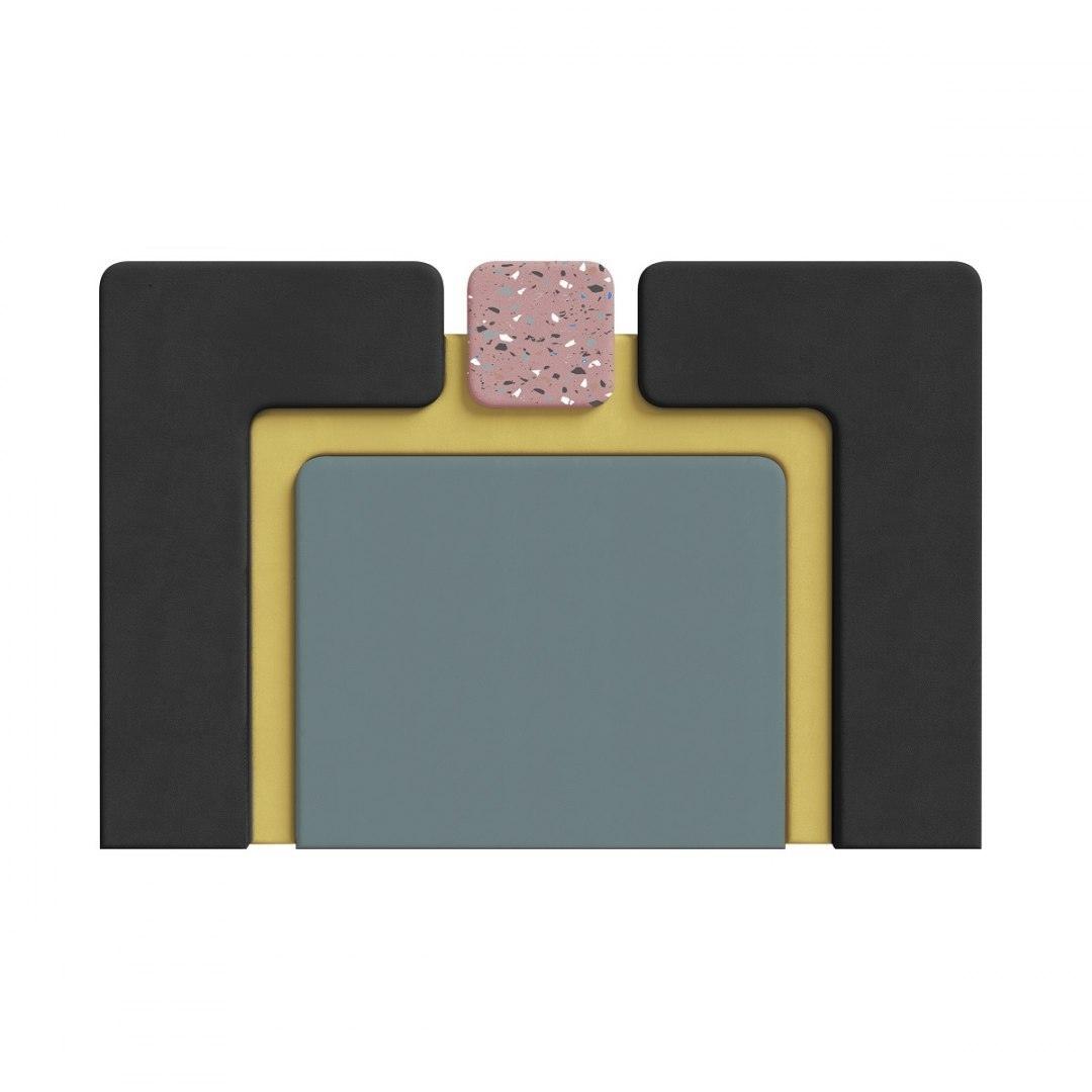 Łóżko tapicerowane PLUM 6 morski z czarnym Happy Barok Eye on Design