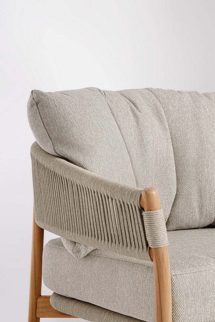 Buitenstoel GARITA beige met houten basis