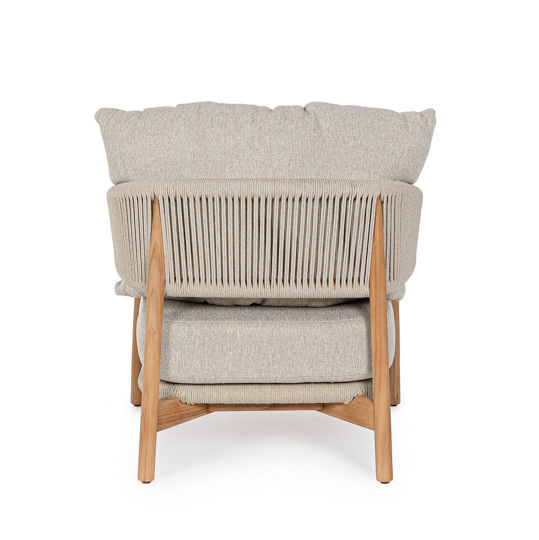 Buitenstoel GARITA beige met houten basis