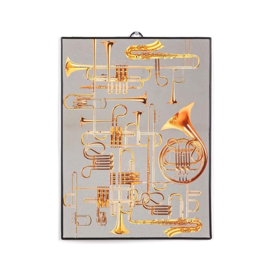 Lustro BIG TRUMPETS w czarnej ramce Seletti Eye on Design