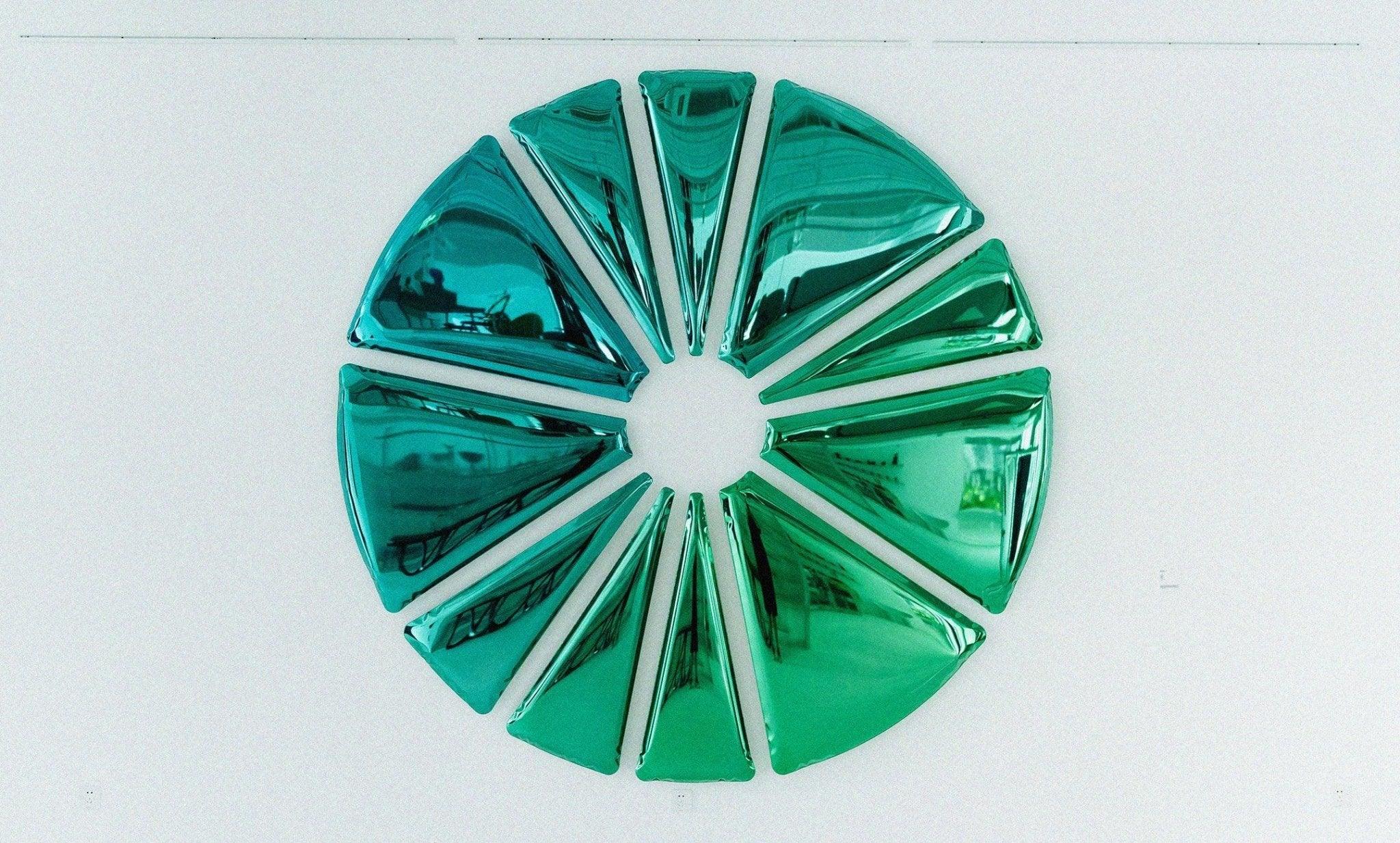 Lustro dekoracyjne NUCLEUS gradient szmaragd-szafir Zieta Studio Eye on Design