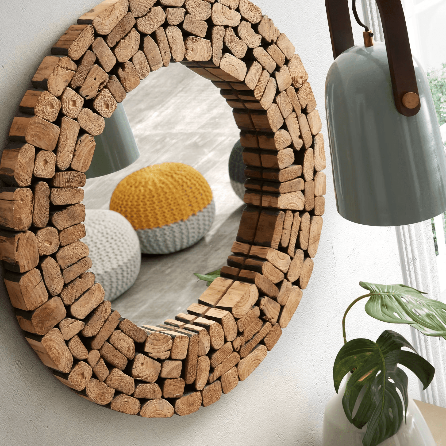 Lustro ELIPTIC lite drewno tekowe La Forma Eye on Design