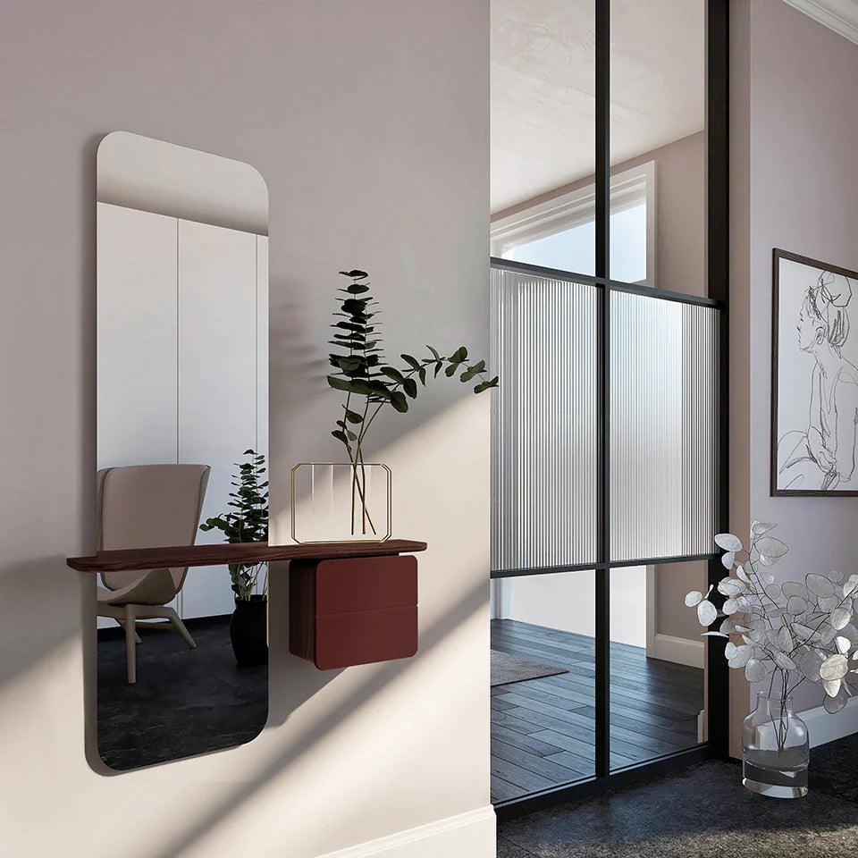 Lustro ONE MORE LOOK bordowy z ciemnym dębem UMAGE Eye on Design