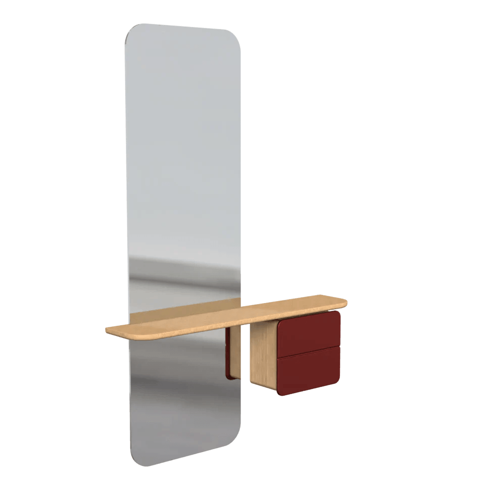 Lustro ONE MORE LOOK bordowy z dębem UMAGE Eye on Design