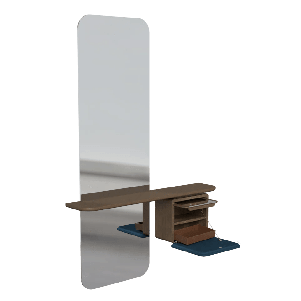 Lustro ONE MORE LOOK niebieski z ciemnym dębem UMAGE Eye on Design