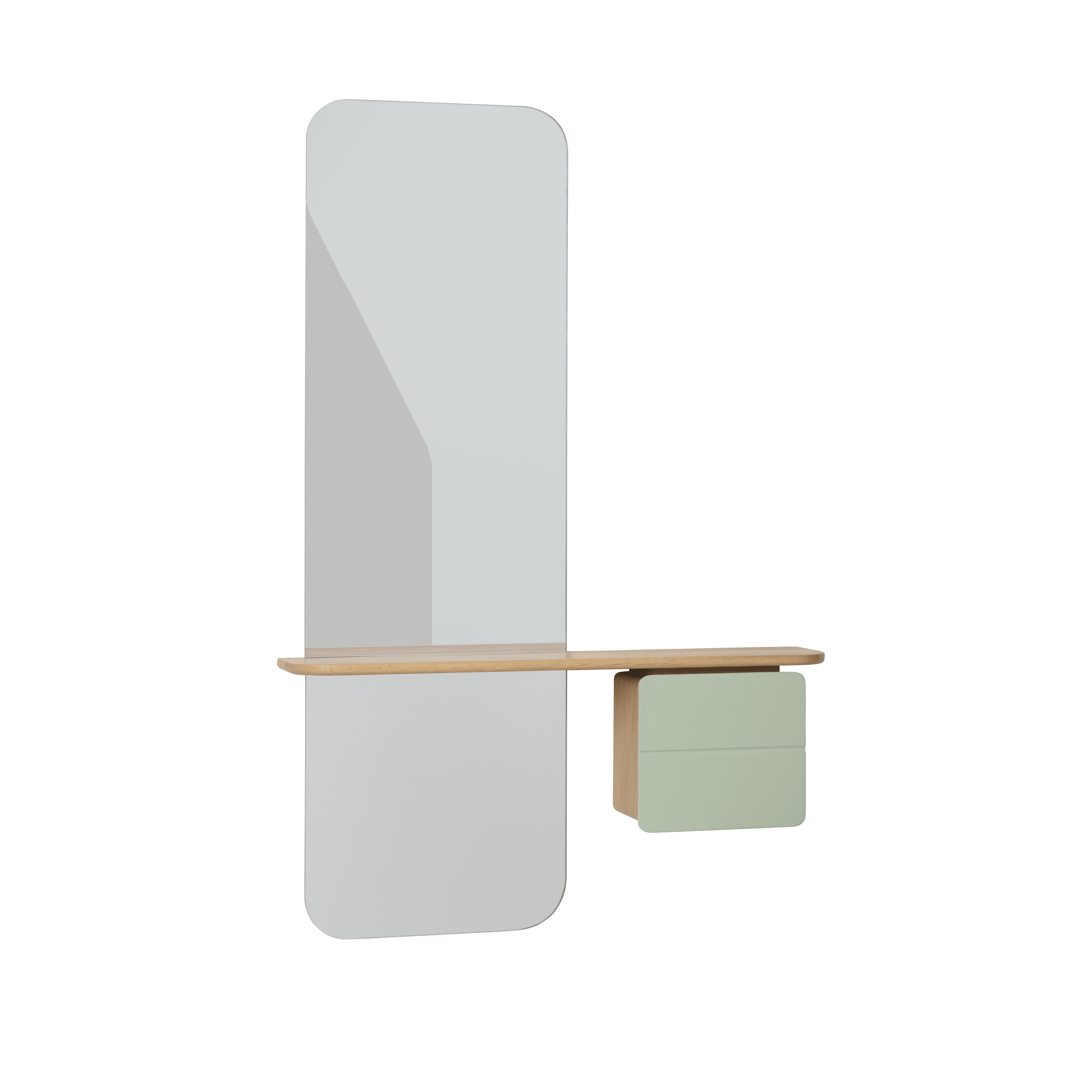 Lustro ONE MORE LOOK pistacjowy z dębem UMAGE Eye on Design