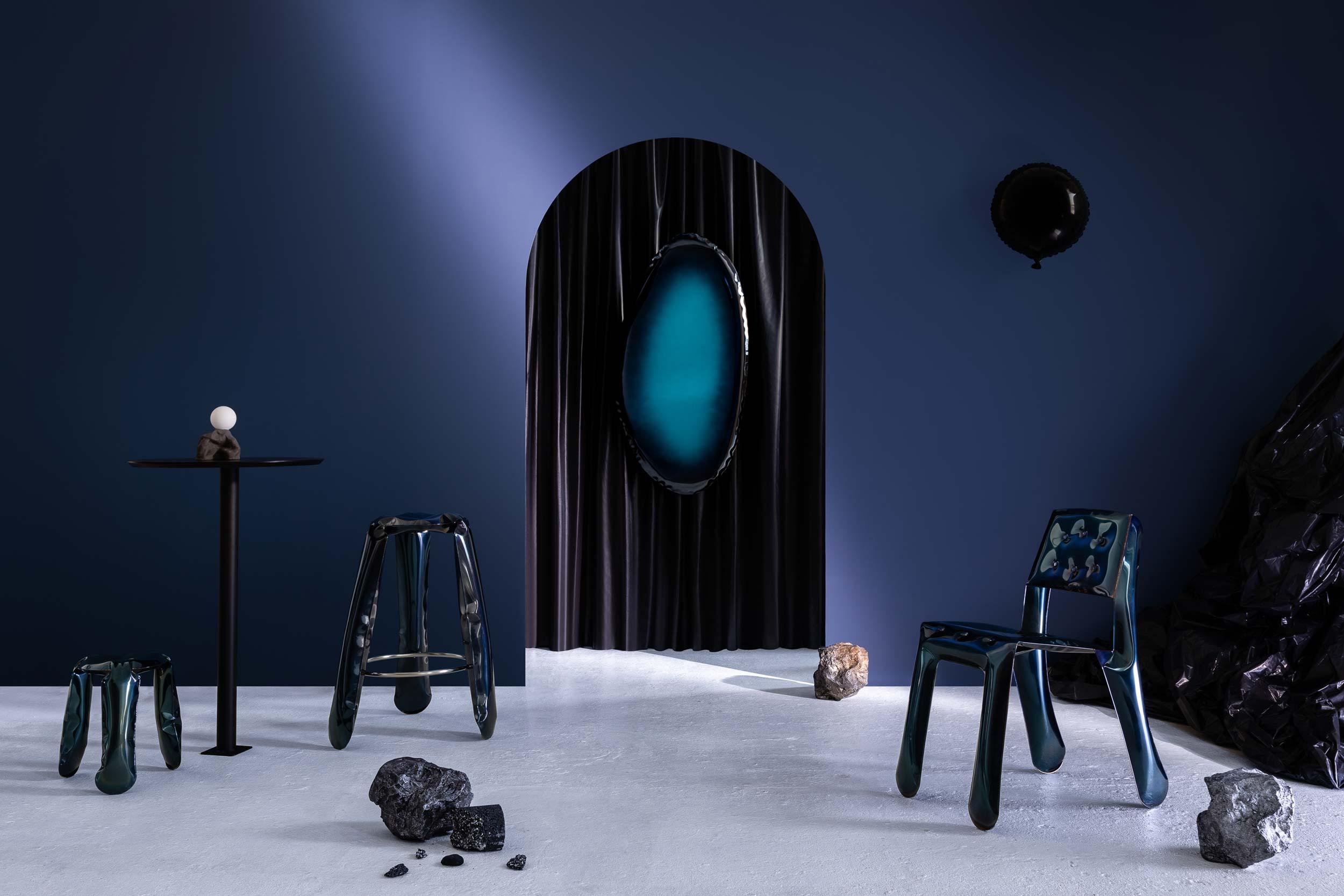 Lustro TAFLA Q gradient szafir Zieta Studio Eye on Design