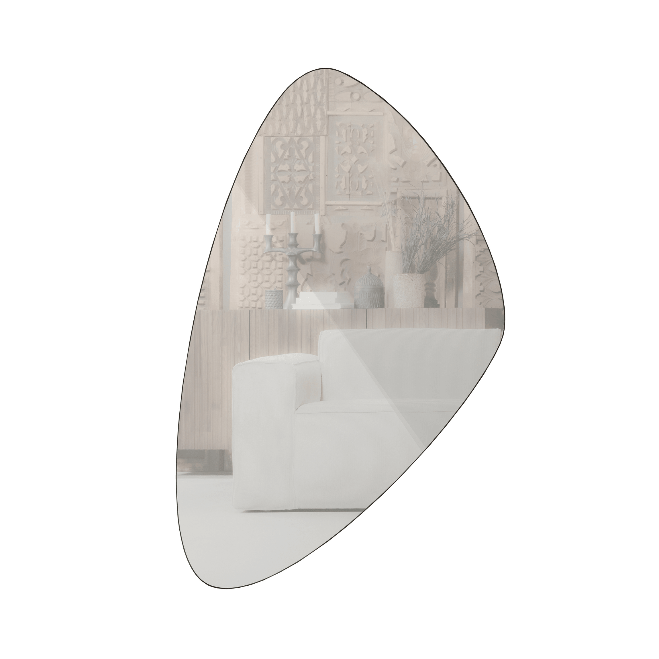 Lustro trójkątne PHILOU czarna rama Woood Exclusive Eye on Design