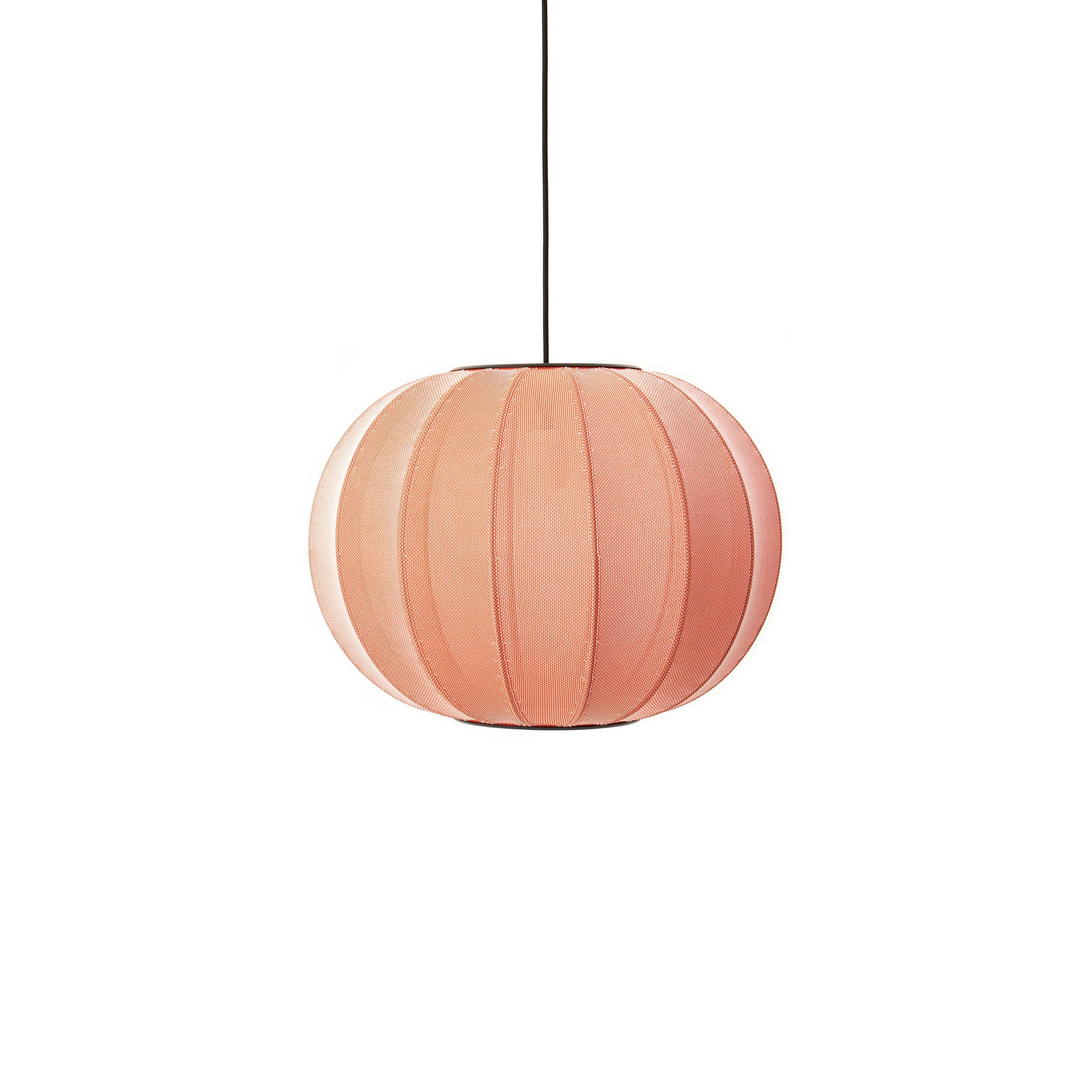 Strick-auf runde Hängelampe Koralle