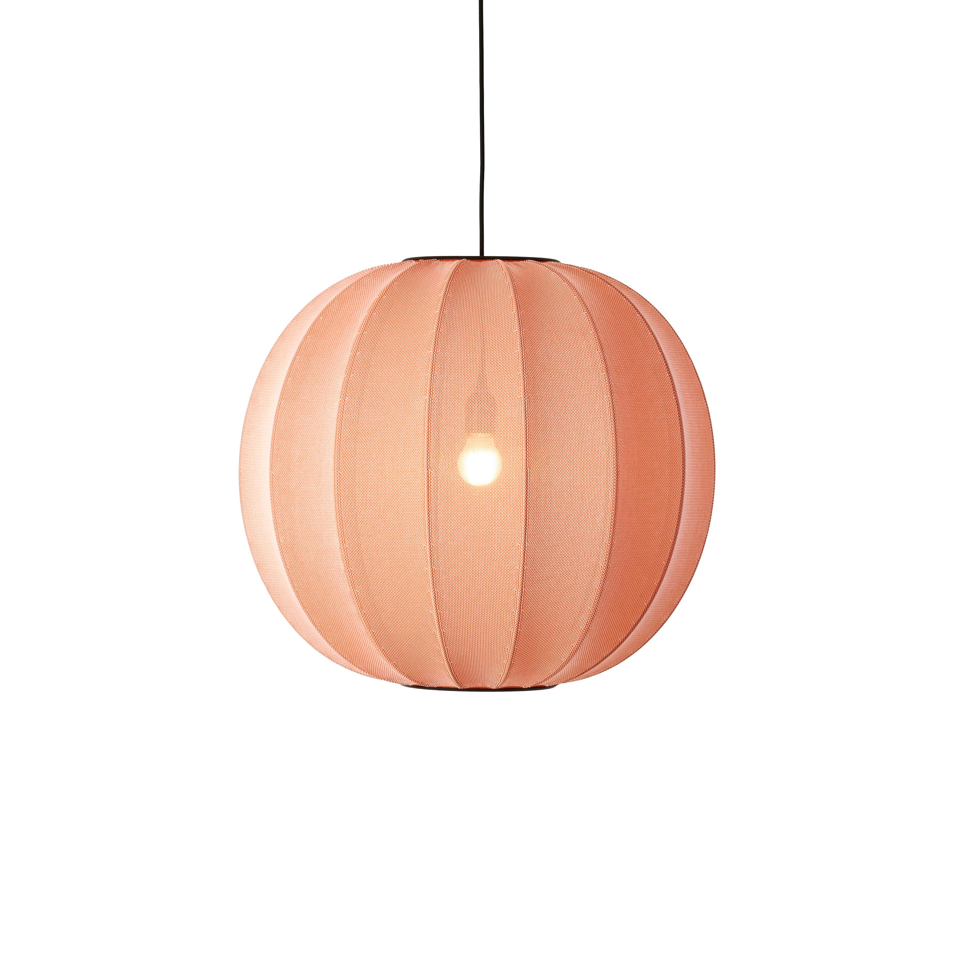 Strick-auf runde Hängelampe Koralle