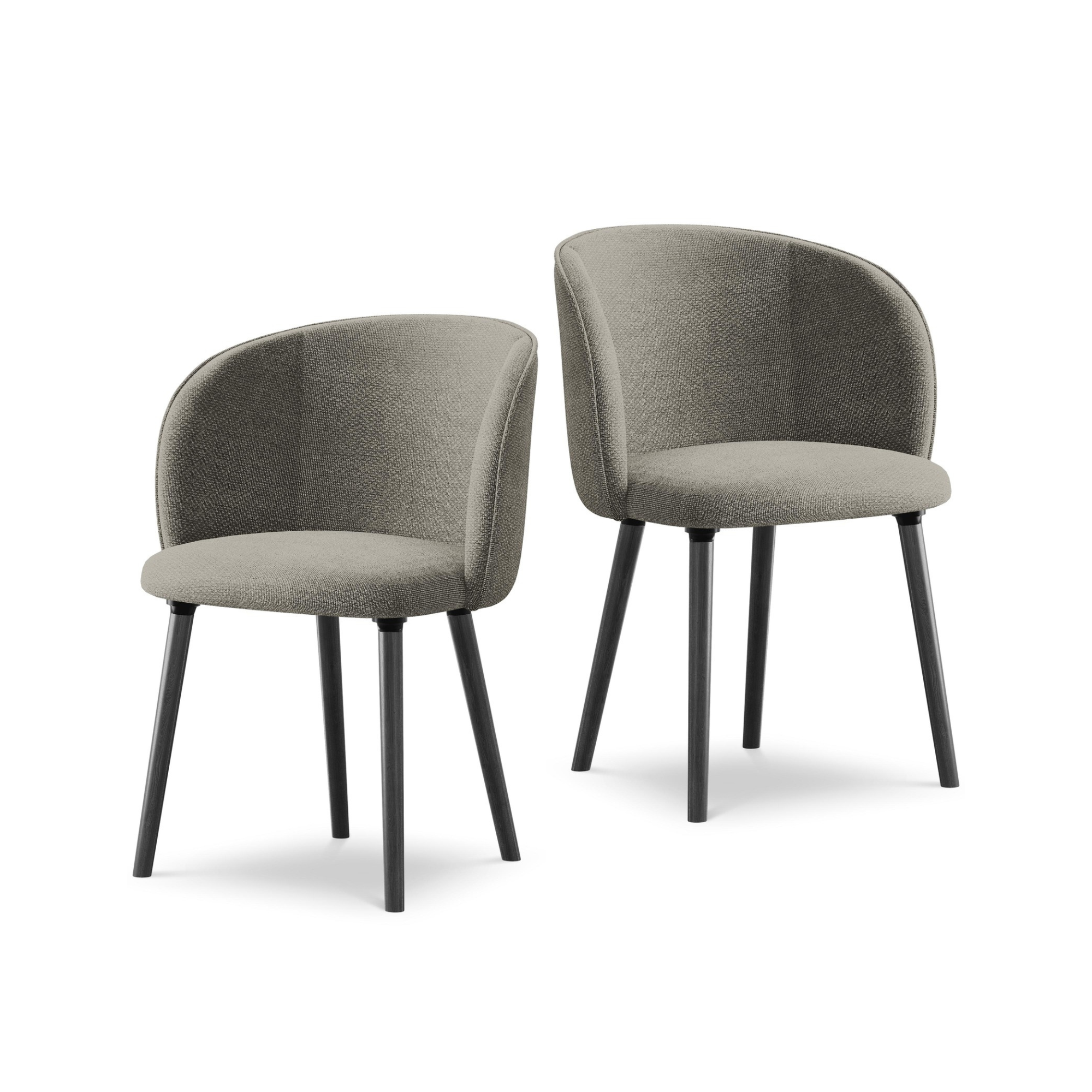 Stoel MAIA grijze boucle met zwarte eiken basis