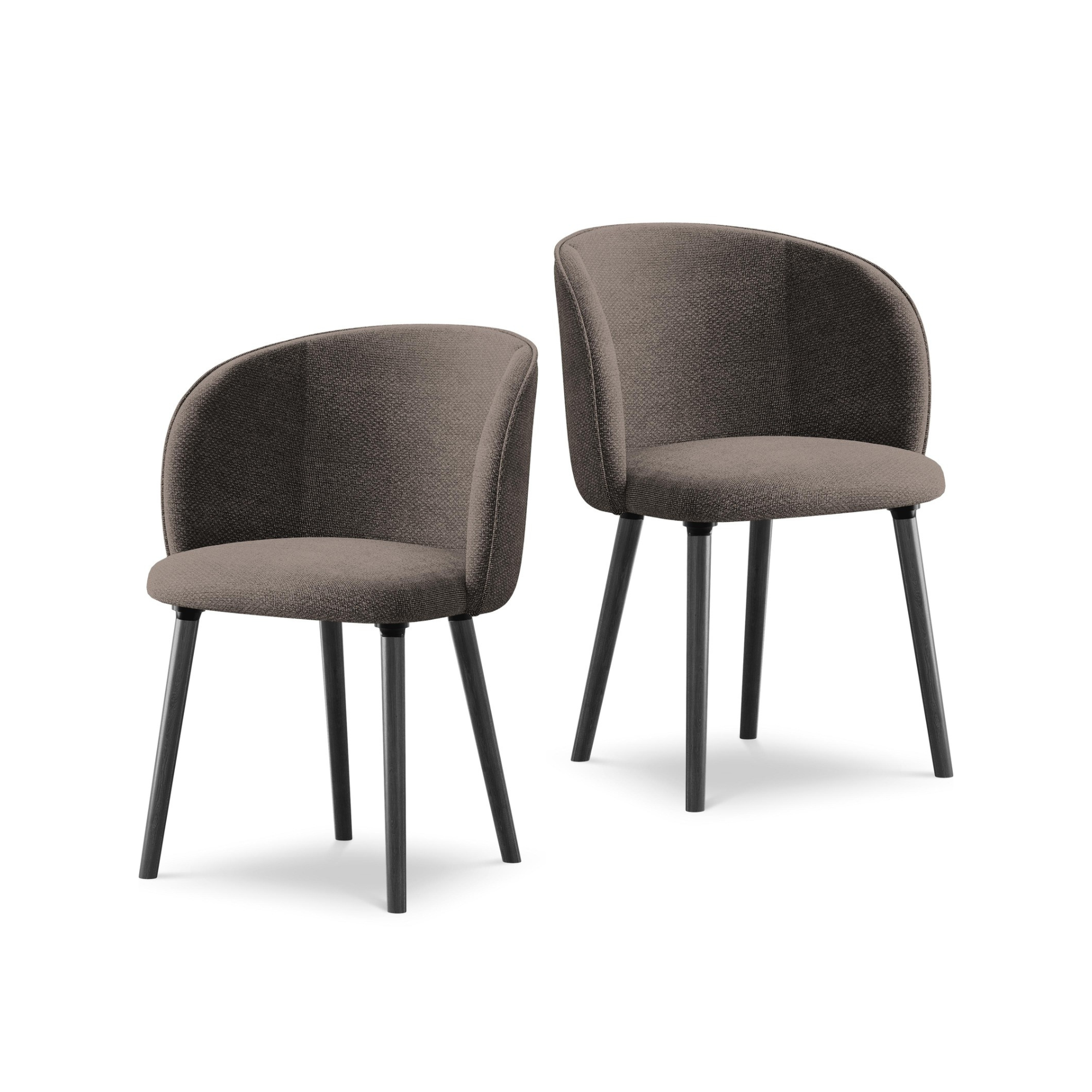 Stoel MAIA chocolade boucle met zwarte eiken basis