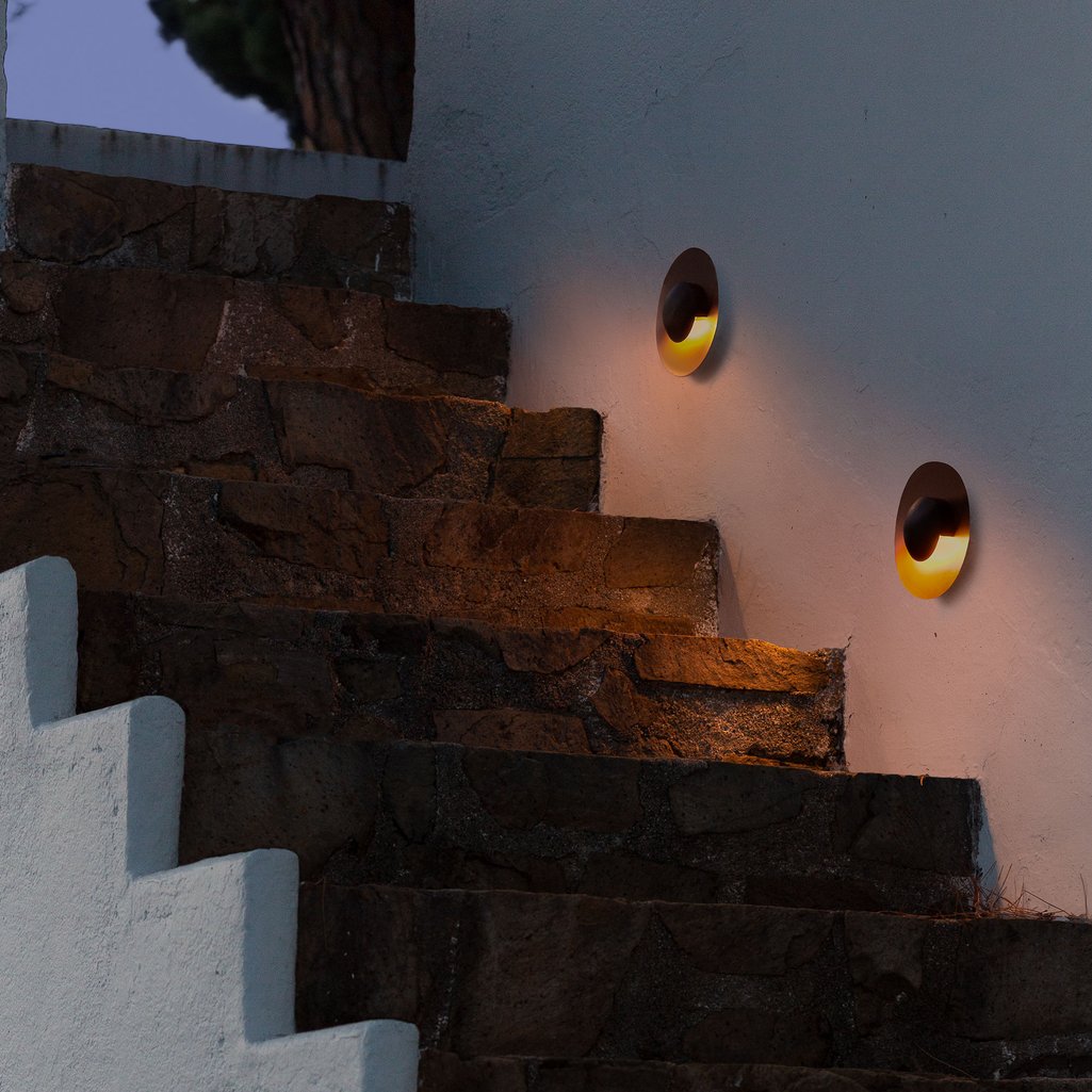 GINGER Outdoor Wall Light in Rusty Brown