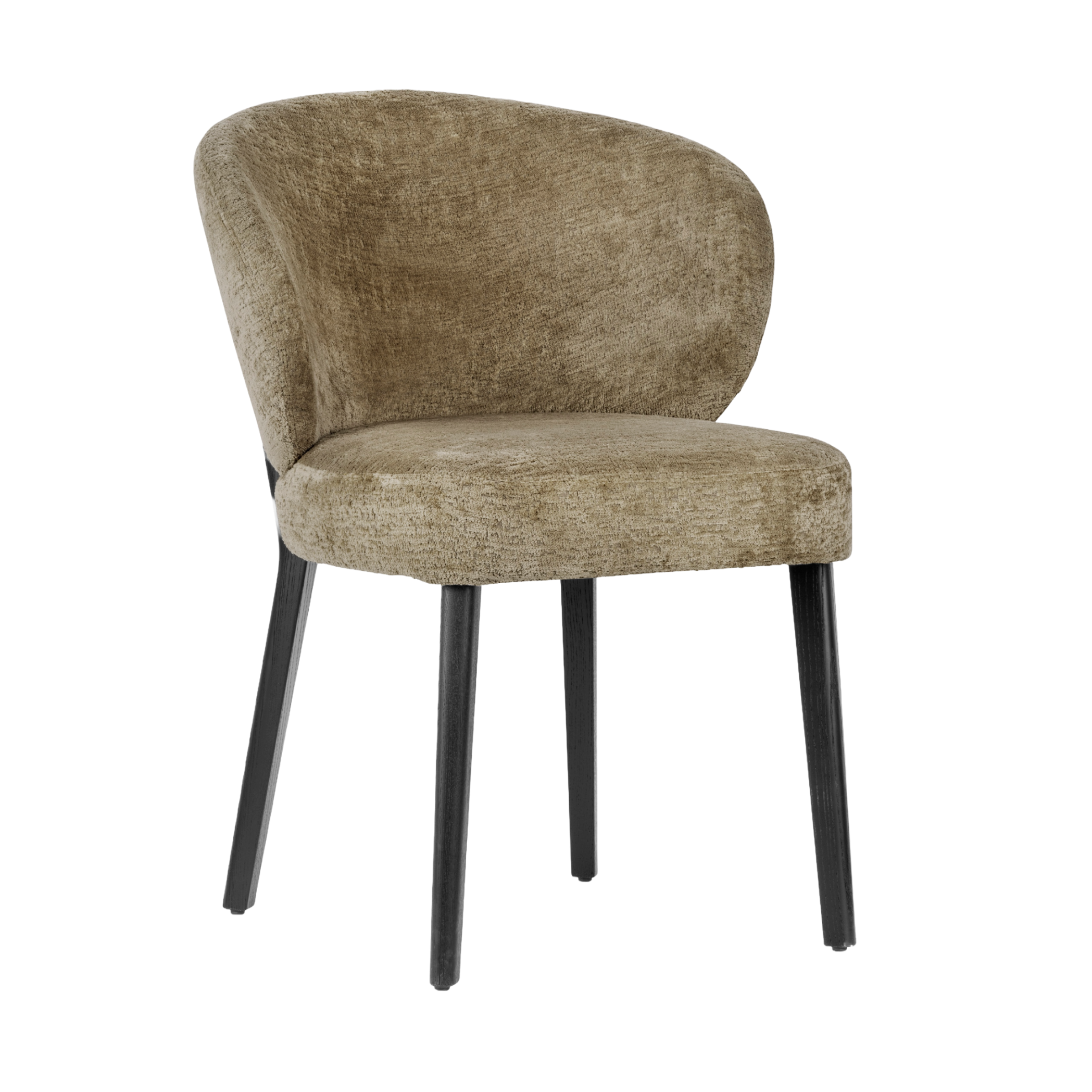 MARA upholstered chair with a black wooden base