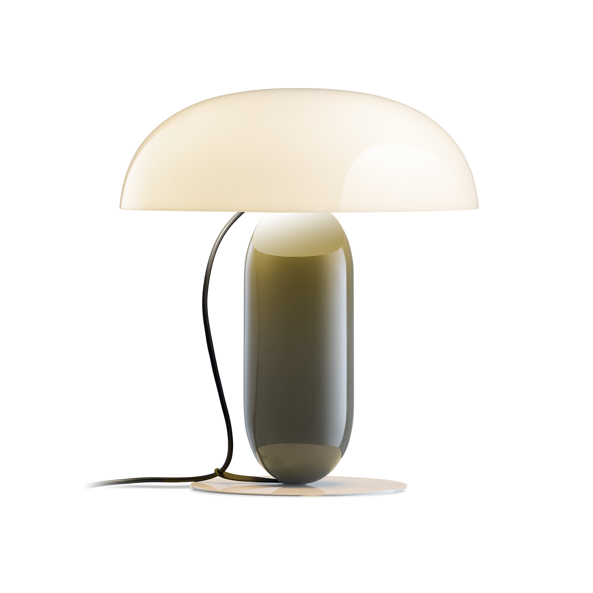 GAMBOSA Table Lamp White with Green Base