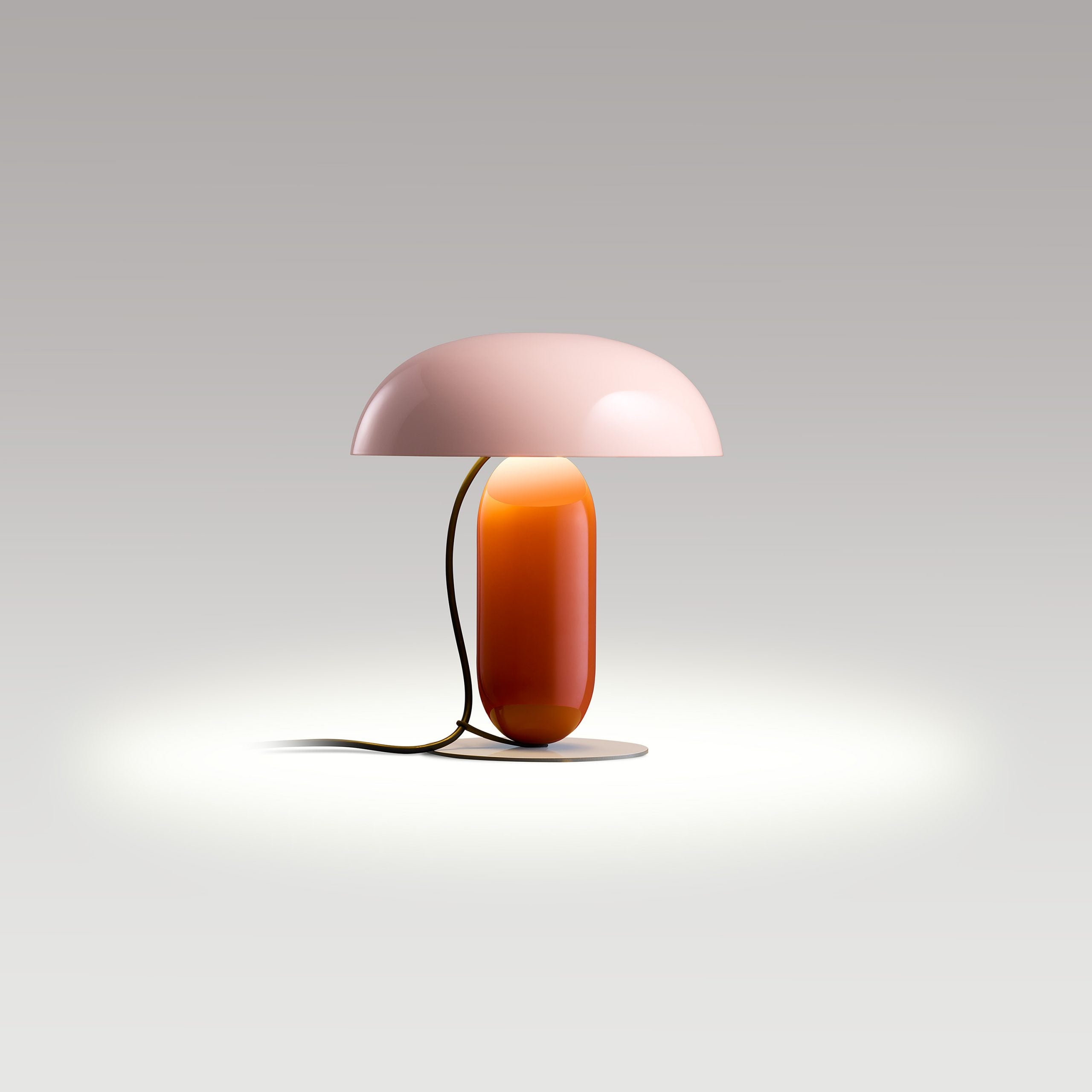 GAMBOSA Table Lamp Pink with Orange Base