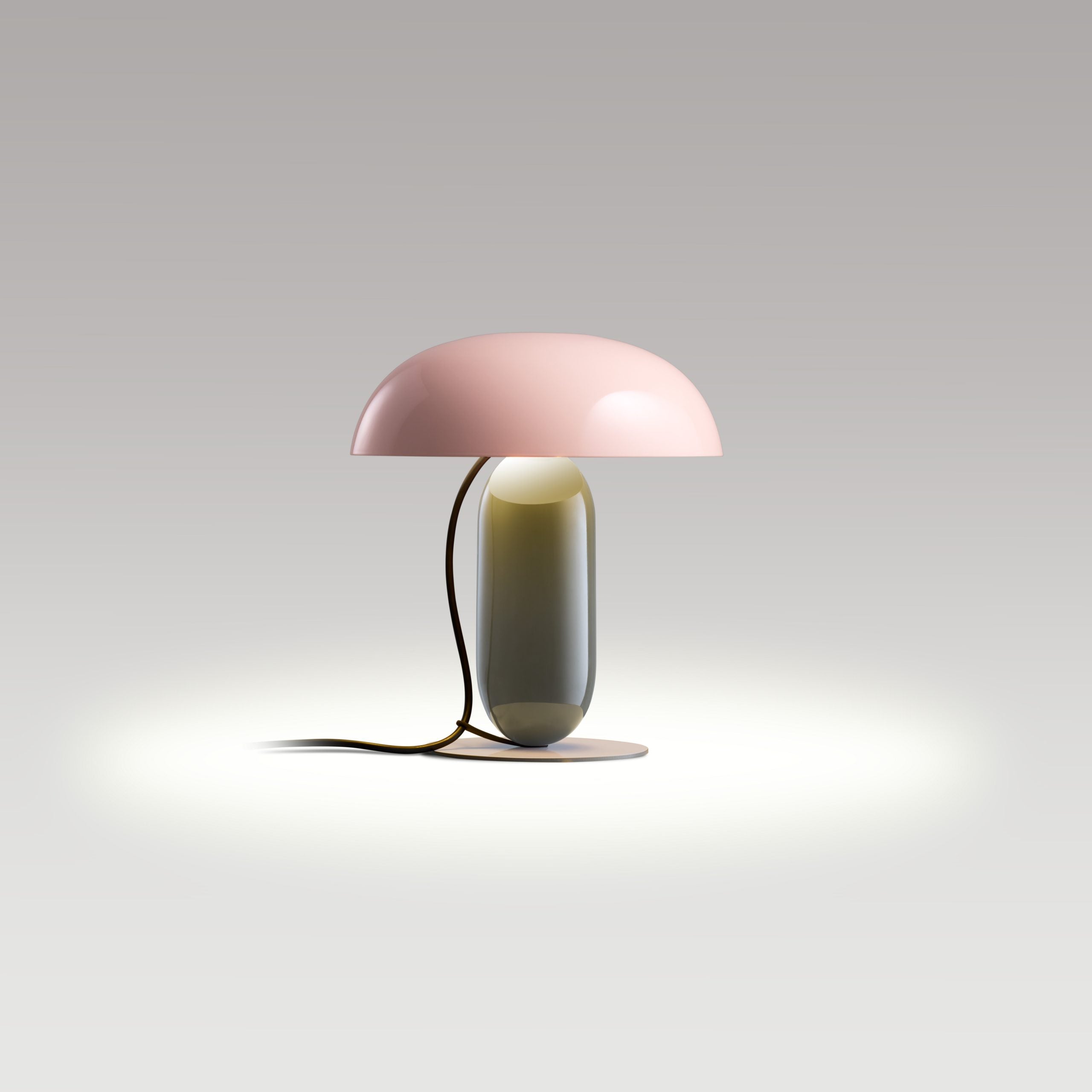 GAMBOSA Pink Table Lamp with Green Base