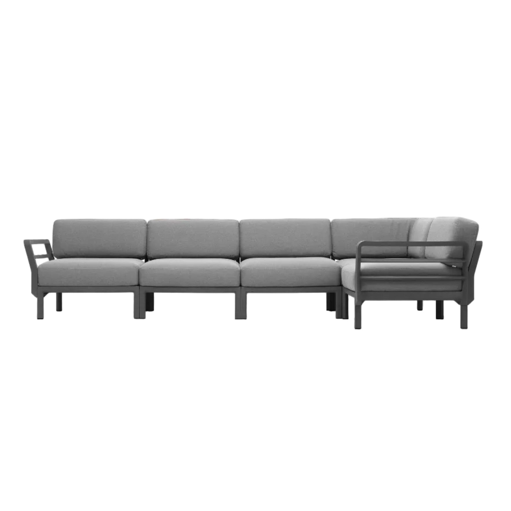 Modulaire buitenhoek MAXIMO 5 grijs met grafieten basis