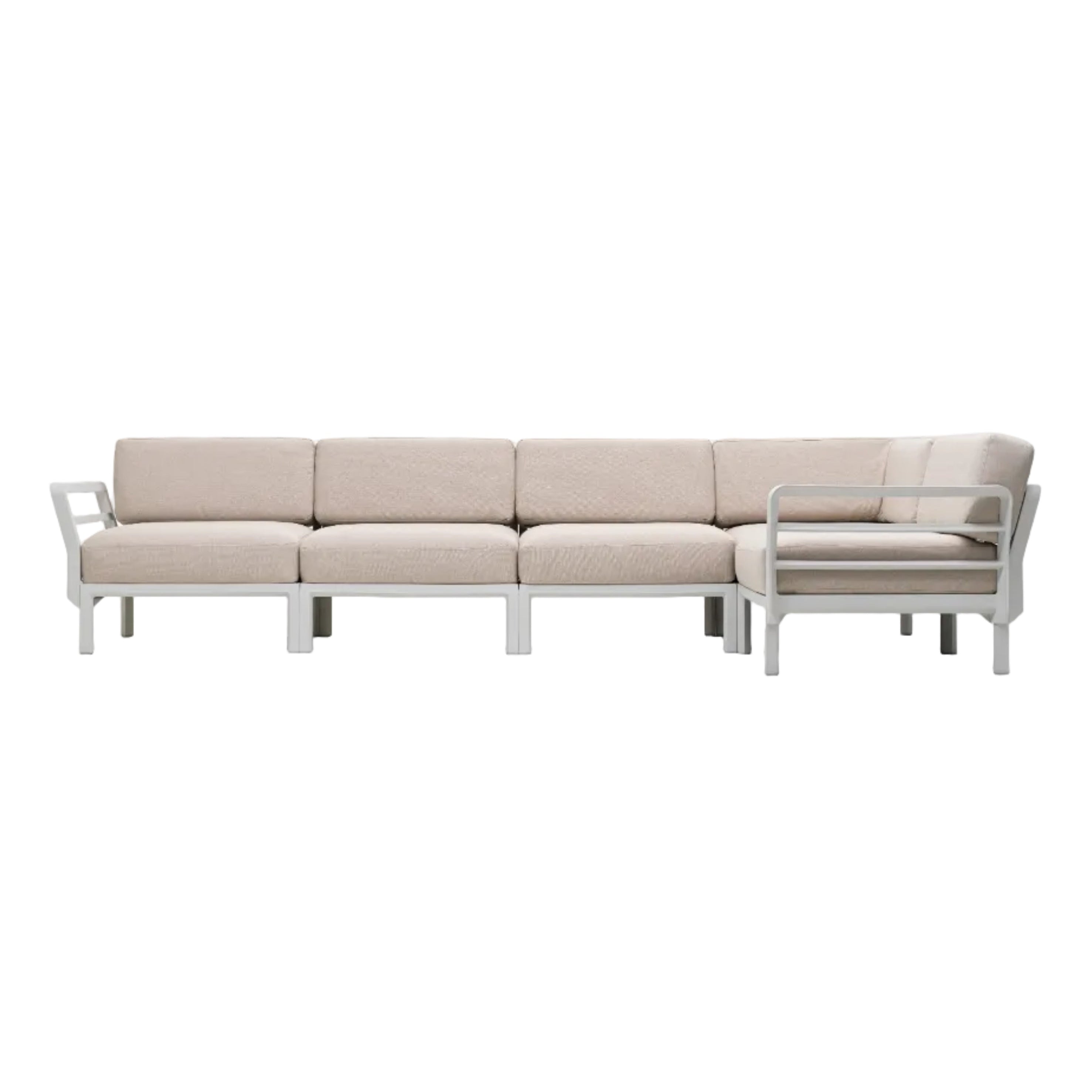 Modulaire buitenhoek MAXIMO 5 parel met krijtachtige basis