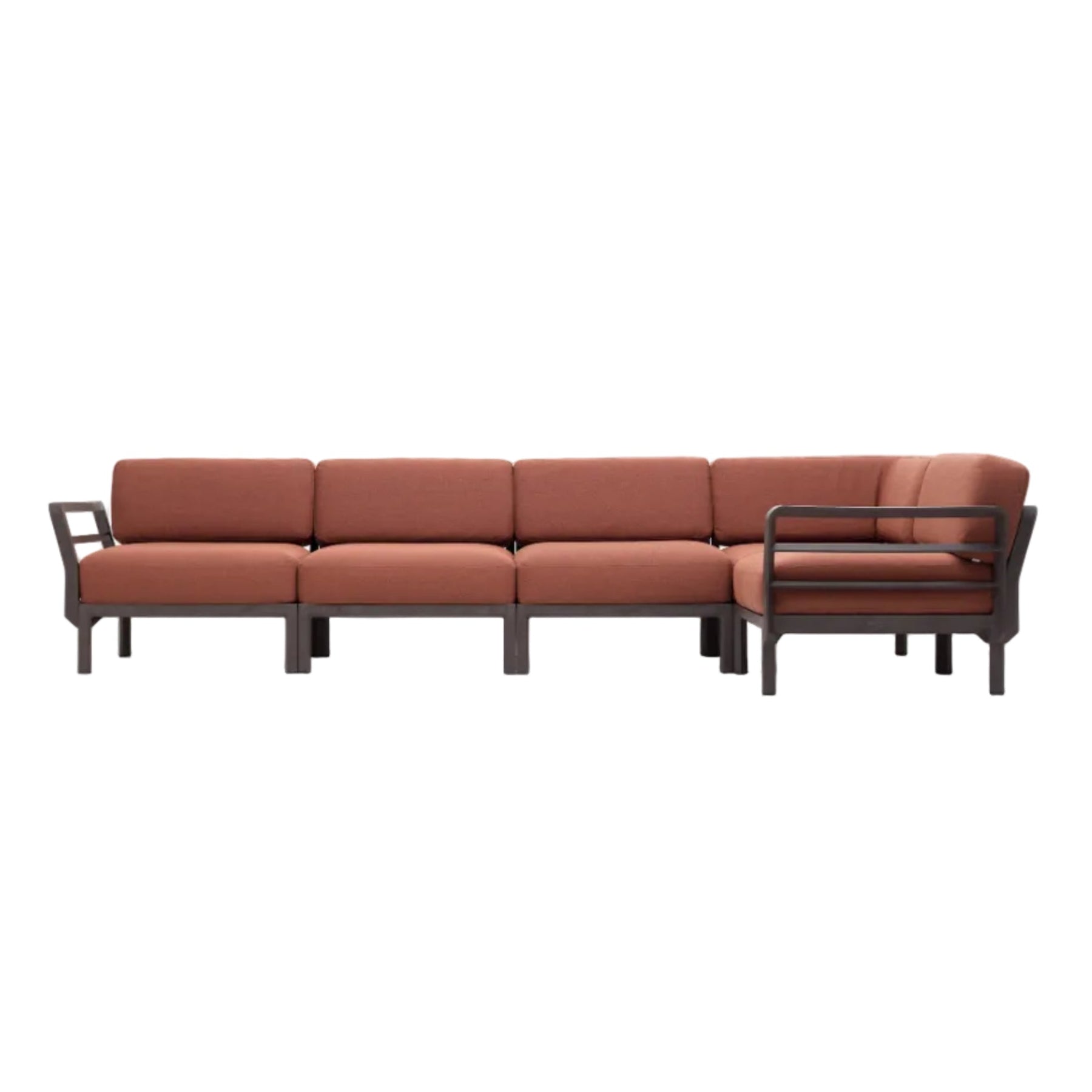 MAXIMO 5 Modular Outdoor Corner Sofa in Cinnamon with Brown Base