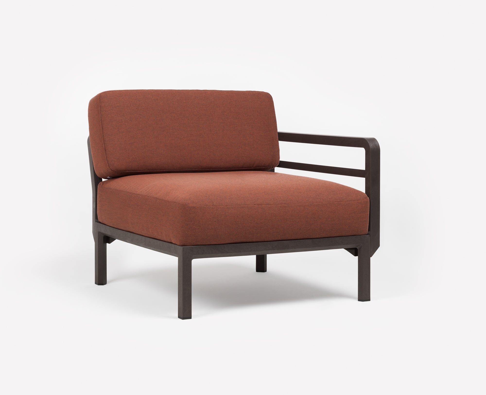 MAXIMO 5 Modular Outdoor Corner Sofa in Thyme Green with Brown Base