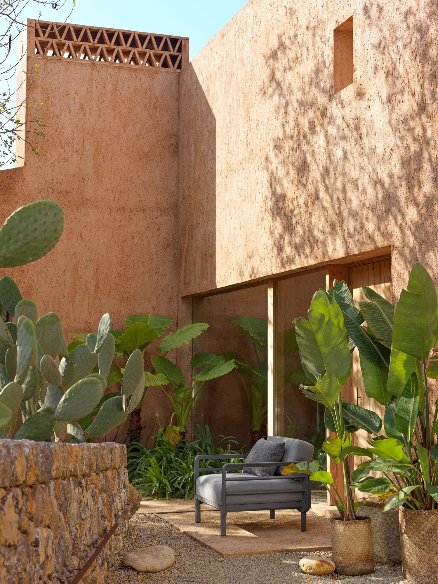 Buitenfauteuil MAXIMO parelmoer met groene basis