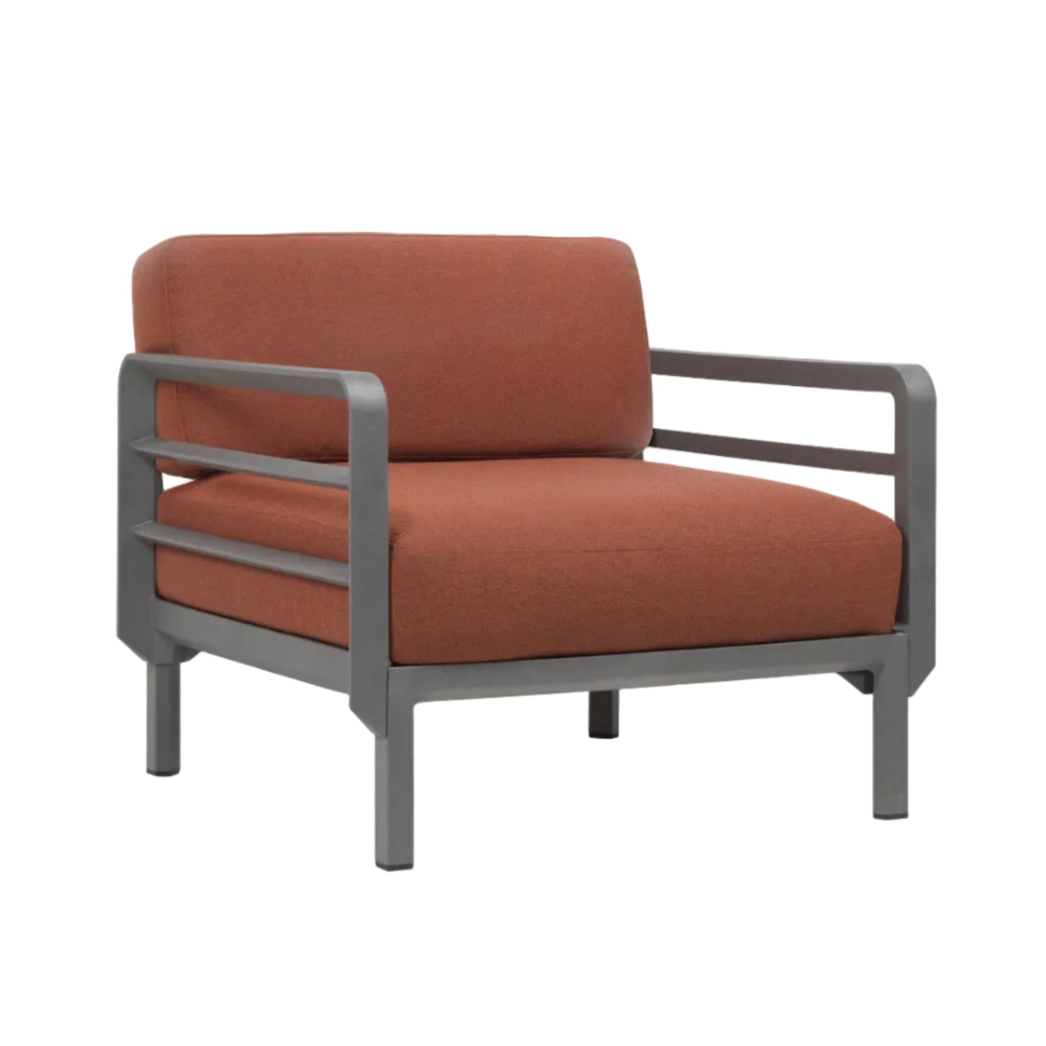 Buitenfauteuil MAXIMO kaneel met grafieten basis