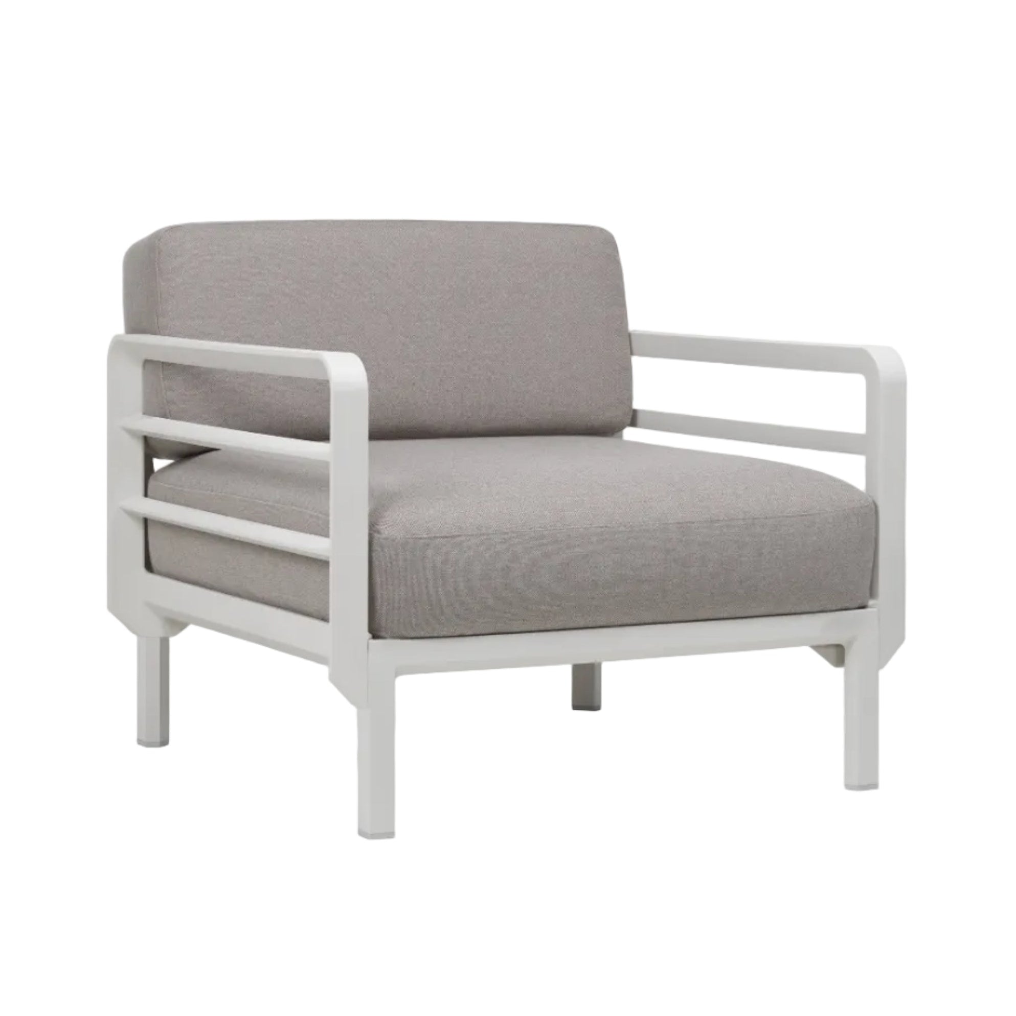 Buitenfauteuil MAXIMO grijs met krijtachtige basis