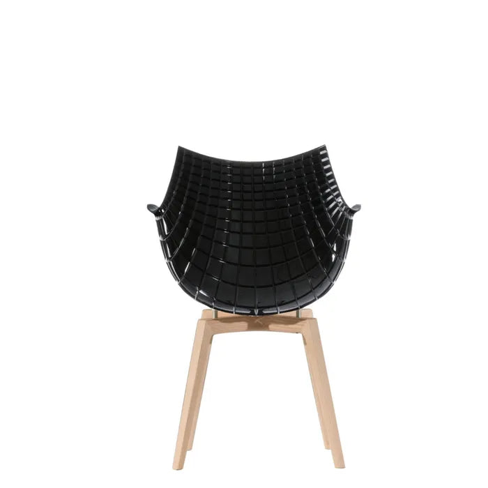 Schwarzer Meridiana -Stuhl mit Aschebasis