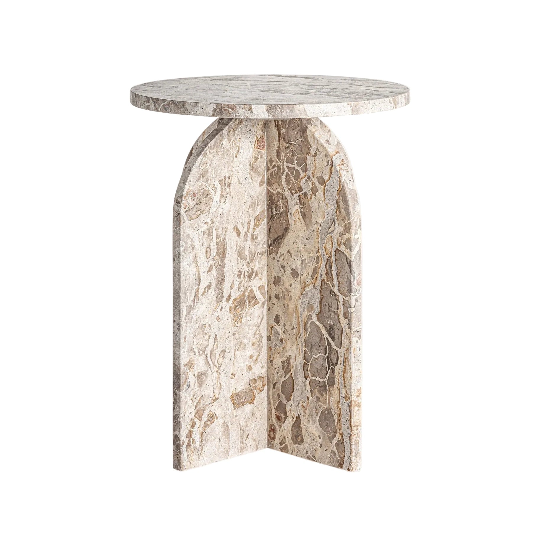 Bijzettafel ALESSANO beige marmer