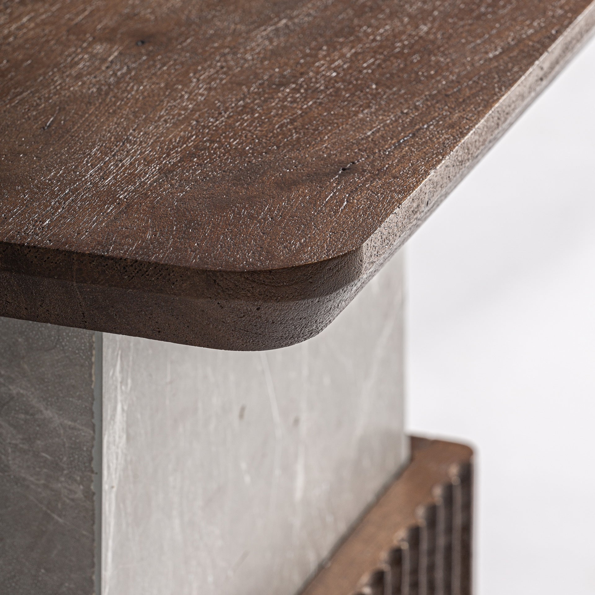 Bijzettafel ANZEX mango hout met grijs marmer