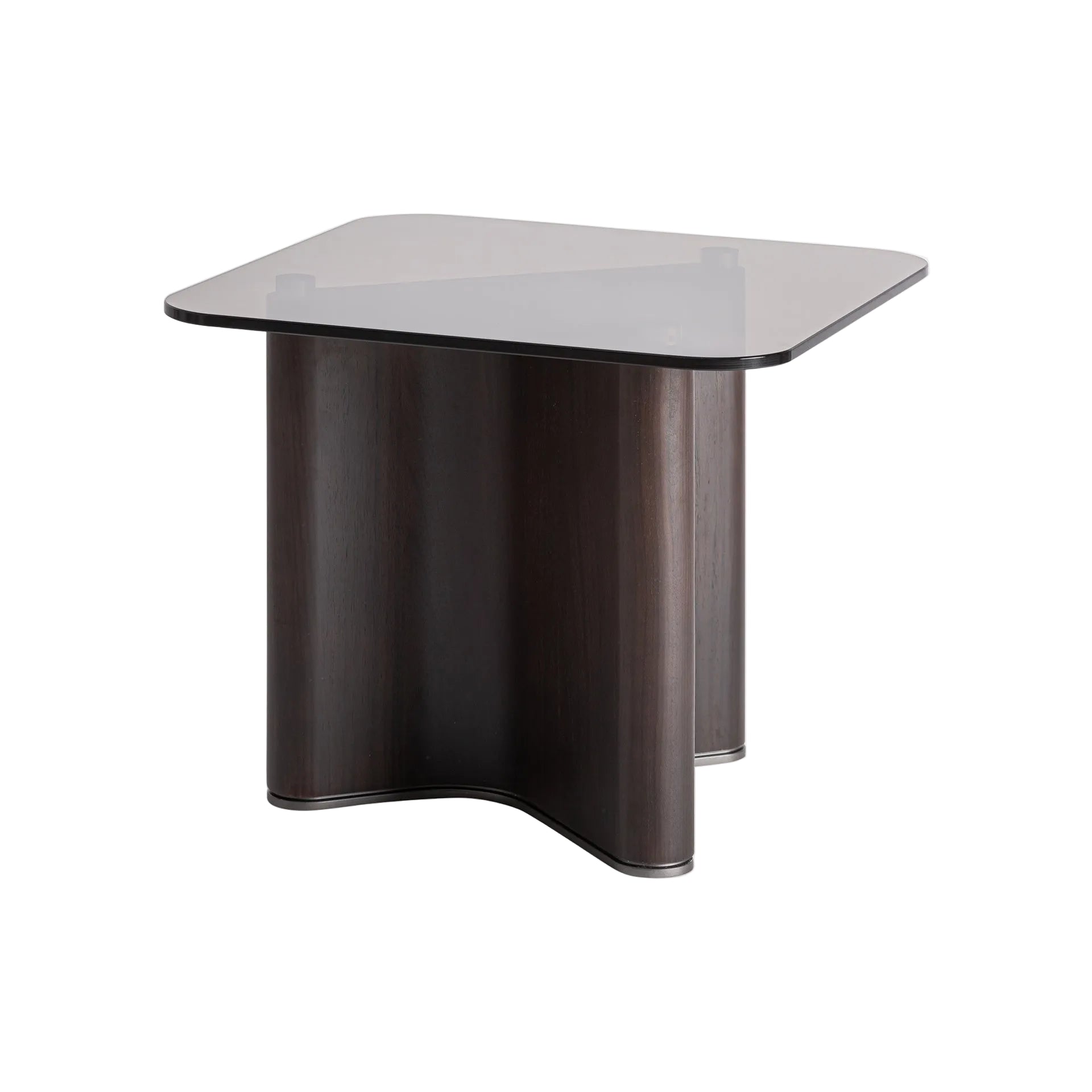 Beistelltisch BRANSBY dunkles Eschenholz mit Glasplatte
