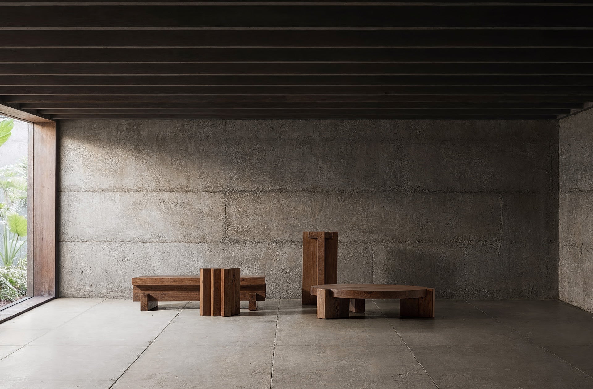 Bijzettafel BRUTALIST gerecycled hout