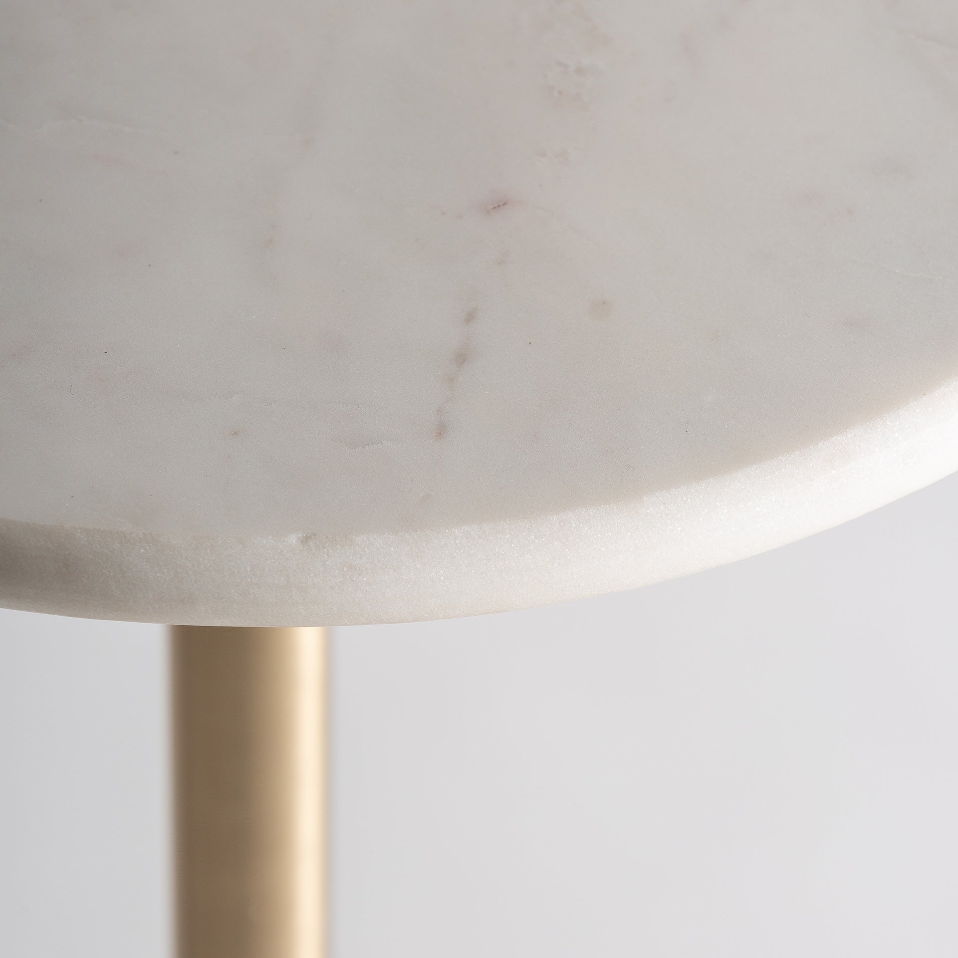 COLMAR Side Table with Orange Glass and Marble Top
