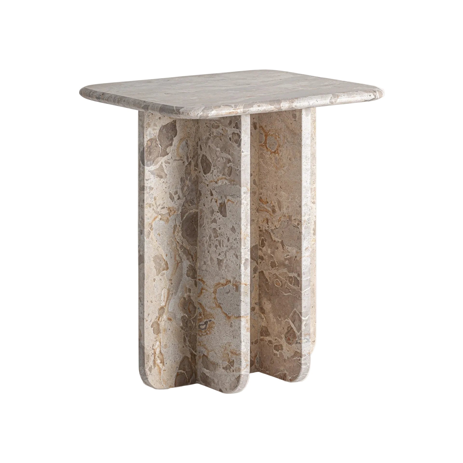 Bijzettafel SWALMEN beige marmer