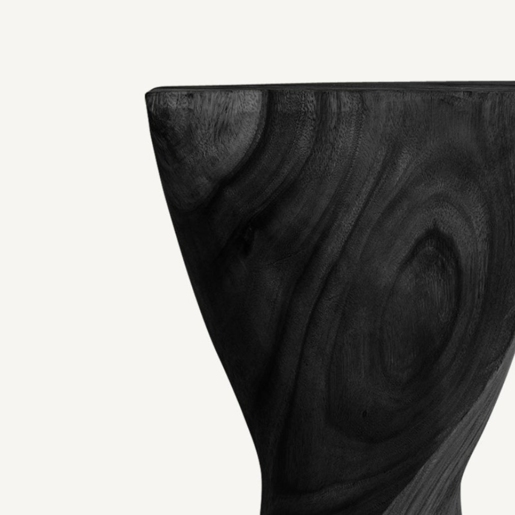Zijtafel YENDI zwart tropisch hout