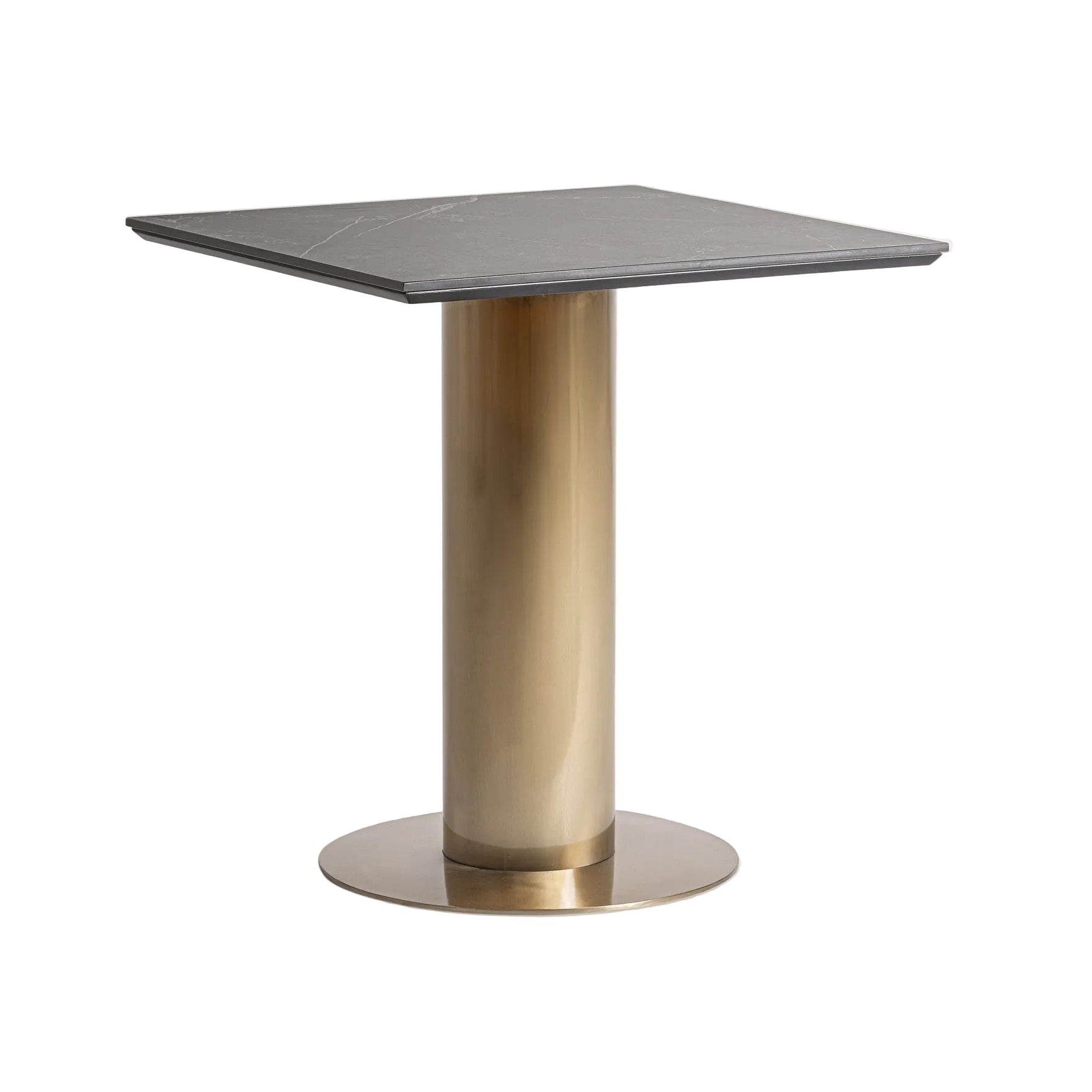 TASQUE Black Bar Table with Gold Base