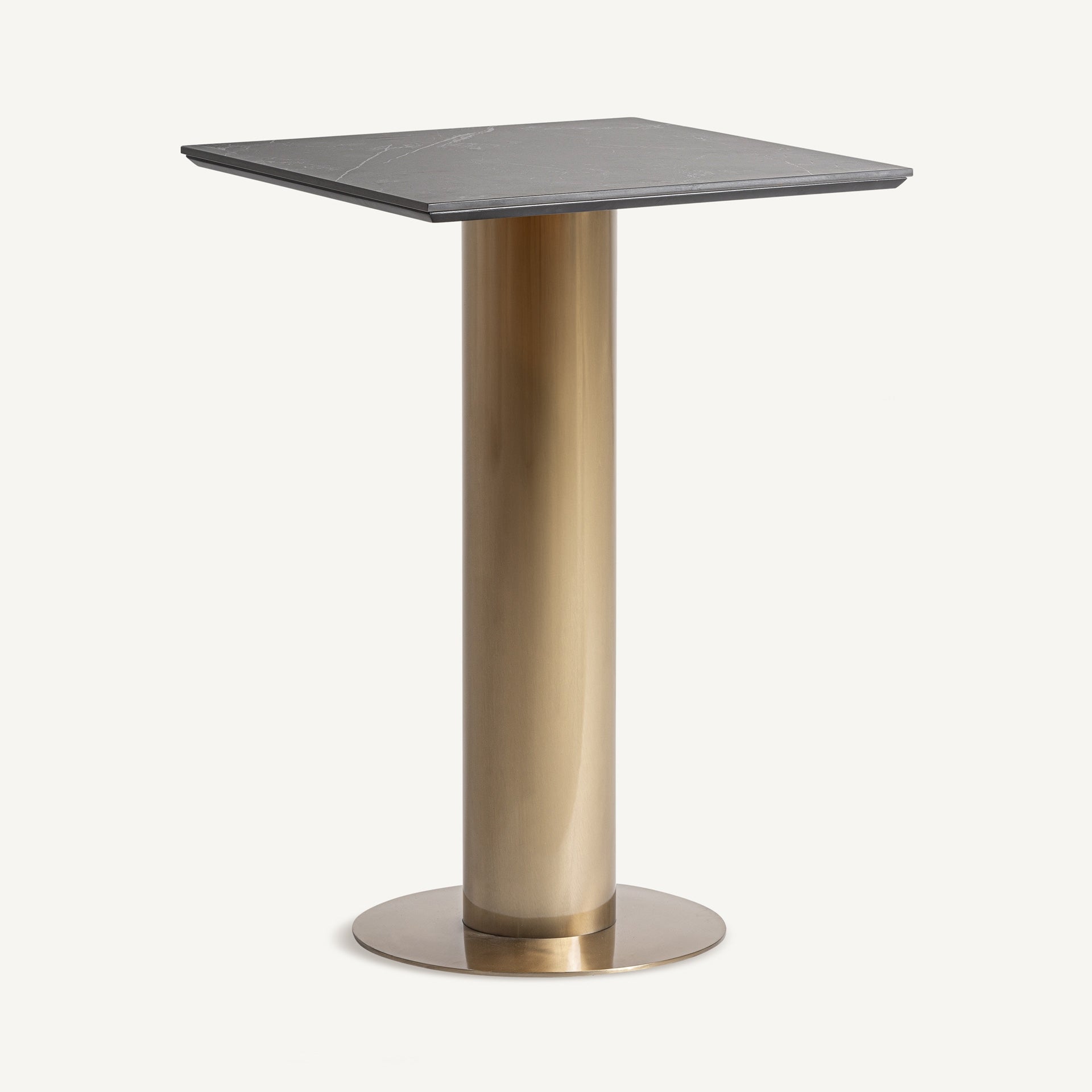 TASQUE Black Bar Table with Gold Base