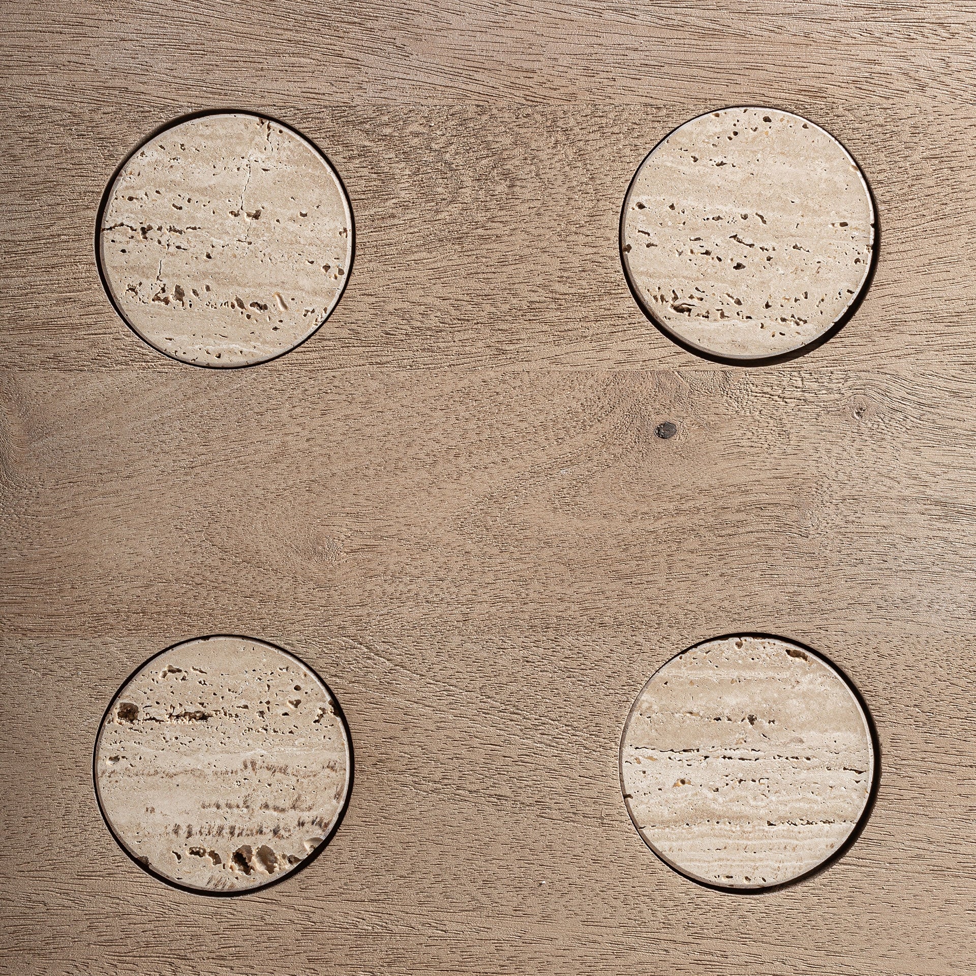 Square Table JACQUARD Mango Wood with Travertine Finish