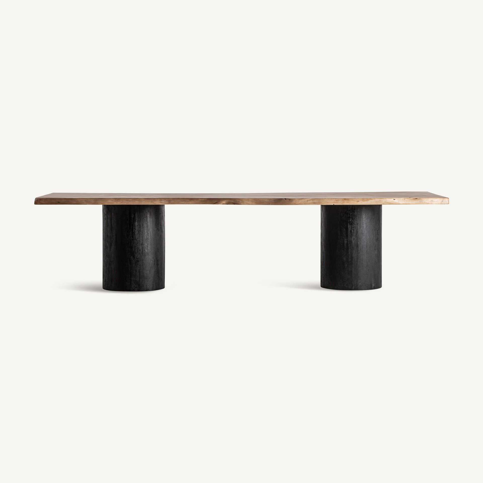 KNAITH Acacia Wood Table with Black Base