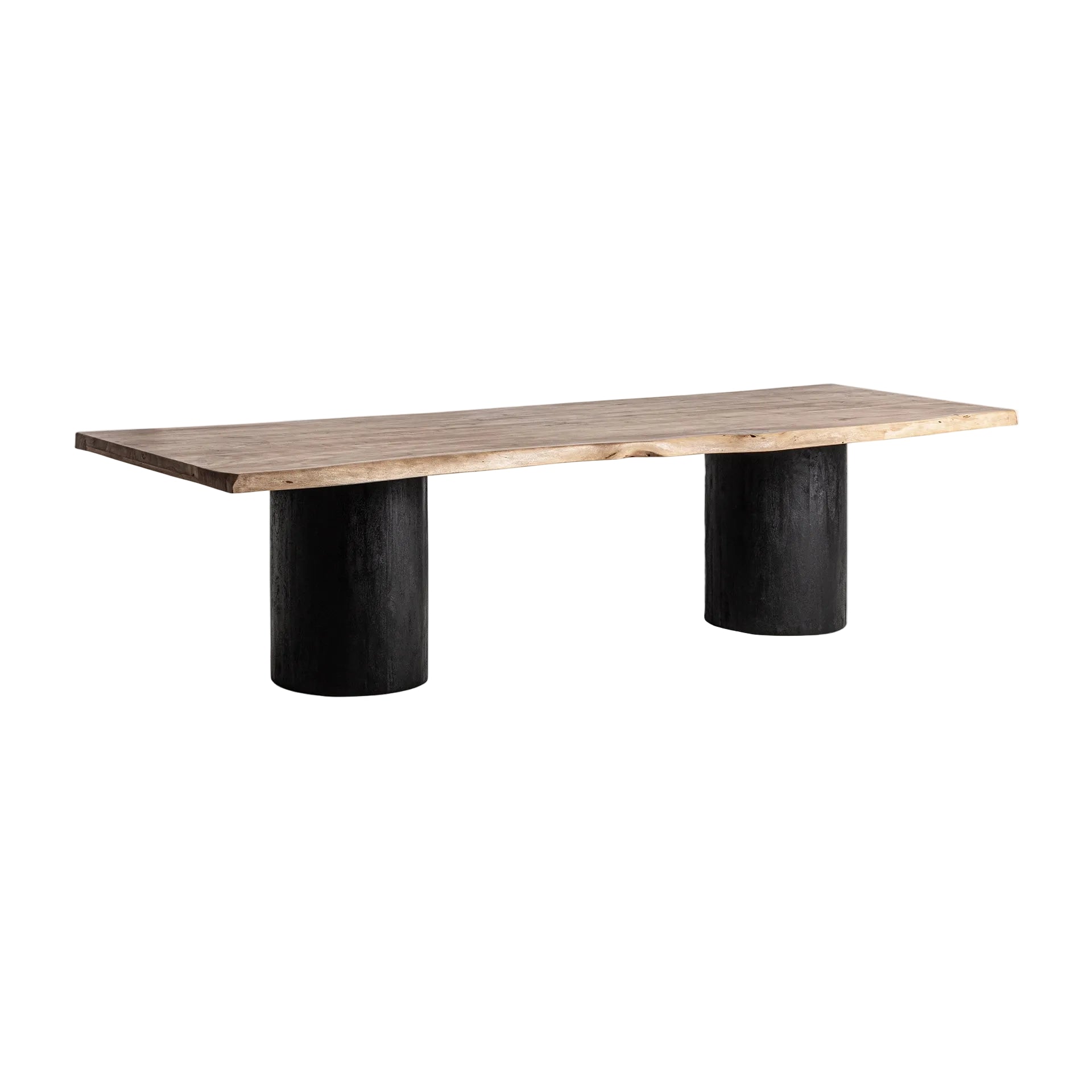 KNAITH Acacia Wood Table with Black Base